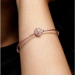 Pandora Rose Gold Crystal Cluster Bangle